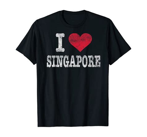 Amazon.com: Distressed Retro I Love Singapore T-Shirt Souvenir Gift ...