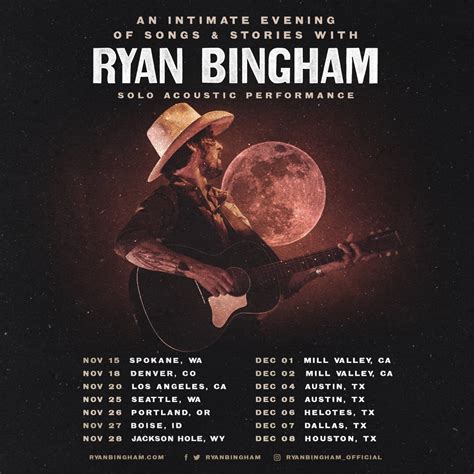 Ryan Bingham on Twitter: "Excited to head on the road for this solo ...