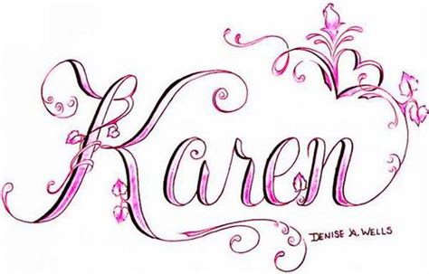 karen name tattoo design - fashiondesignsketchesmen