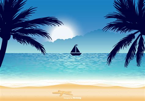 Beautiful Beach Illustration 143984 Vector Art at Vecteezy