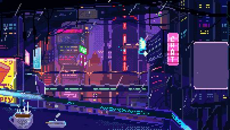 Pixel art Cyberpunk city Gif by Dandraeliss on DeviantArt