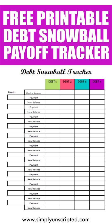 Debt Snowball Tracker Printable