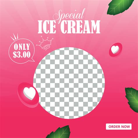 Special delicious ice cream sale social media template 8288330 Vector ...