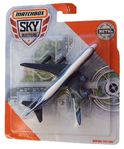 Matchbox Sky Busters Boeing 747 400 1/13, White/Blue ...