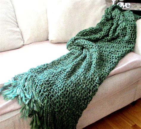 Green Throw Blanket Shades of Green Super Soft Crocheted - Etsy