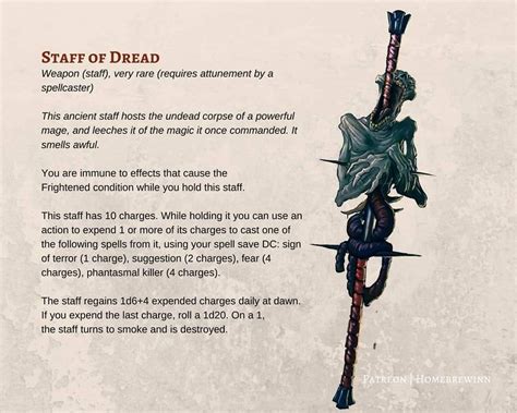 Staff of Dread : UnearthedArcana | Dnd dragons, Dnd 5e homebrew ...