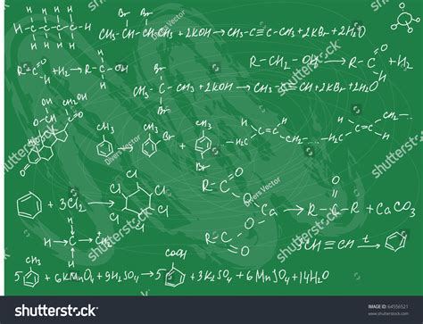 Vector Illustration Of Seamless Chemistry Formulas On The Green Slate ...