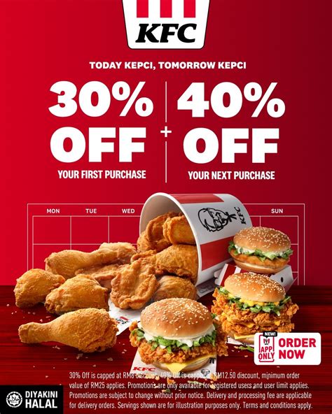 KFC - We've got discounts just for you. 30% off your 1st...