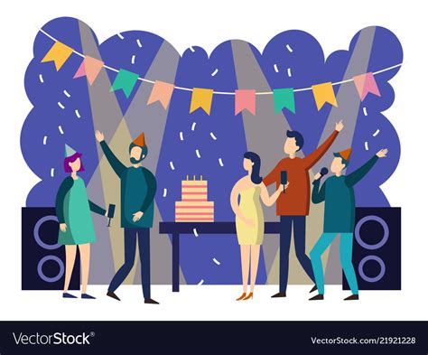 People cartoon party Royalty Free Vector Image