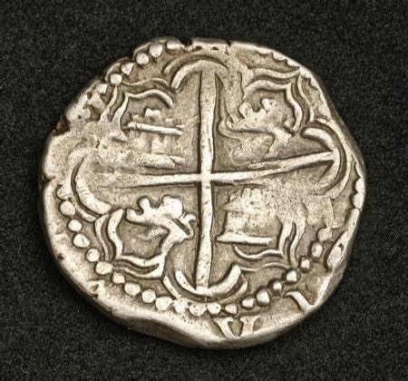 Spanish Colonial Coins Pirate Treasure Cob of 2 Reales Silver coin of ...