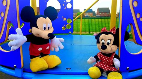 Mickey Mouse Ride on Stroller at the Playground - YouTube