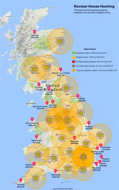 North Korea nuclear war: Map shows where in UK WILL be safe | Daily Star