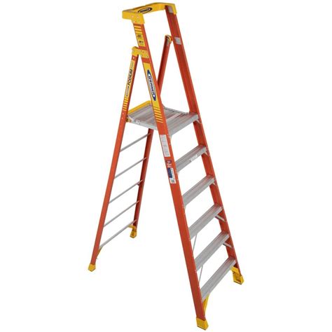 Shop Werner 6-ft Fiberglass 300 -lb Type IA Platform Ladder at Lowes.com