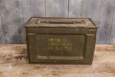 Vintage U.S. Military Ammo Box Green Yellow Ammunition Cartridge Box ...