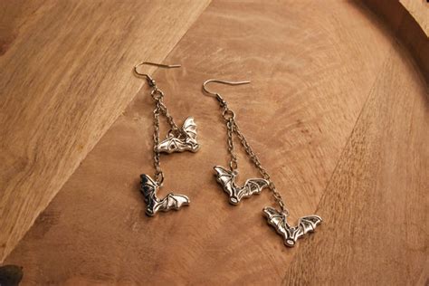 Dangly Silver Bat Earrings – Bat World Store