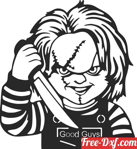 Download chucky halloween cliparts 7MbUu High quality free Dxf fi