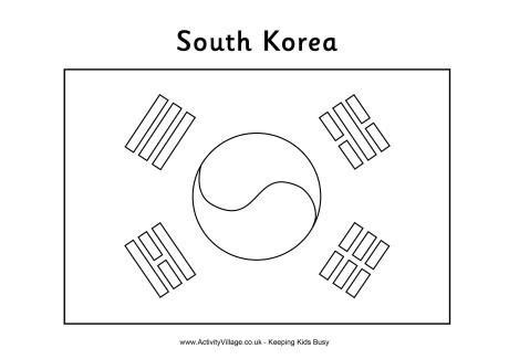 South Korea Flag Colouring Page | Flag coloring pages, South korea flag ...