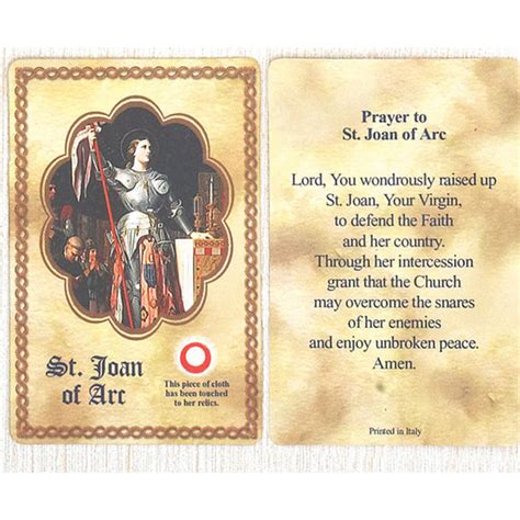 St. Joan of Arc Relic Card – The Catholic Gift Store