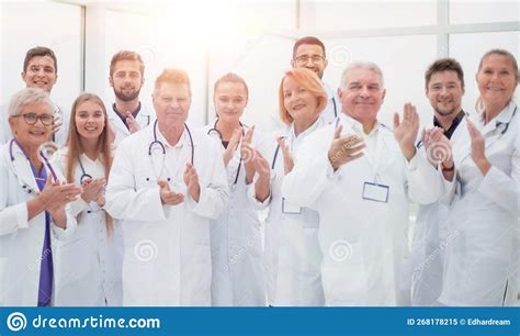 Group of Diverse Smiling Doctors Applauding Together. Stock Image ...