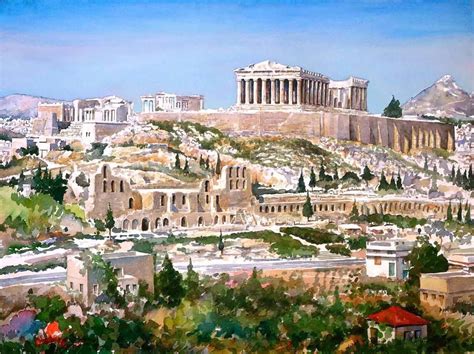 Acropolis Of Athens Greece Glossy Poster Picture Photo Greek Citadel ...