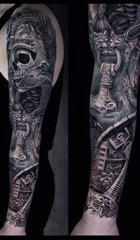 viking armor sleeve tattoo - Alva Craddock