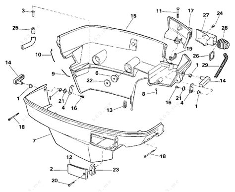 Evinrude 1992 150 - E150ELENC, Lower Engine Cover - parts catalog