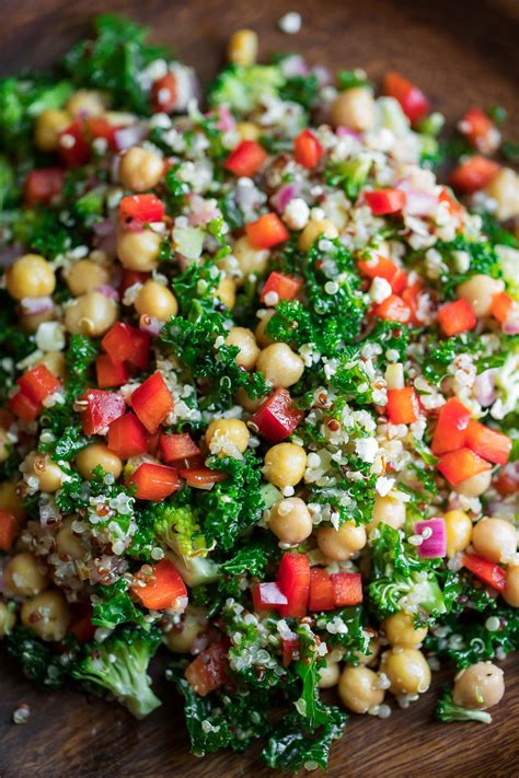 Quinoa Kale Salad with Lemon Dressing - Peas and Crayons