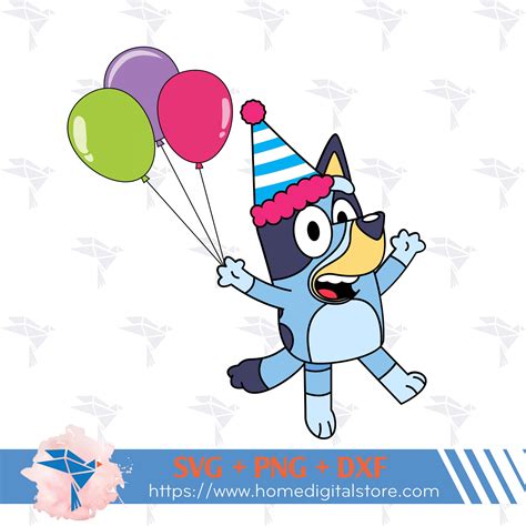 Bluey Birthday Party SVG, PNG, DXF