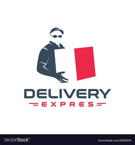 Package courier logo design Royalty Free Vector Image