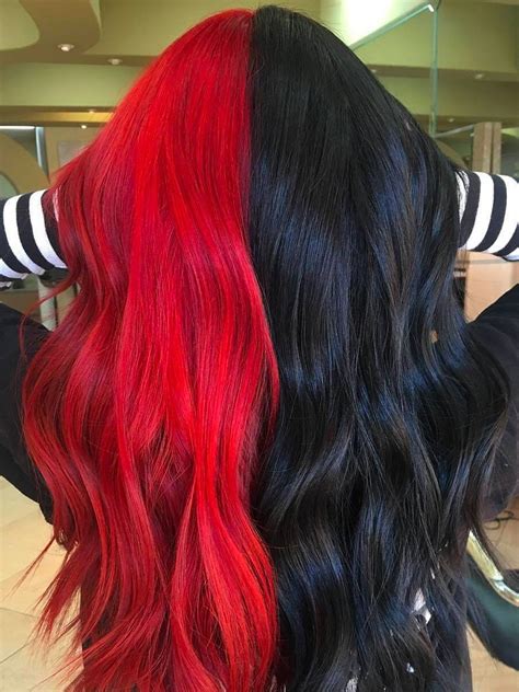 Black and red - 13 best hair colour combinations