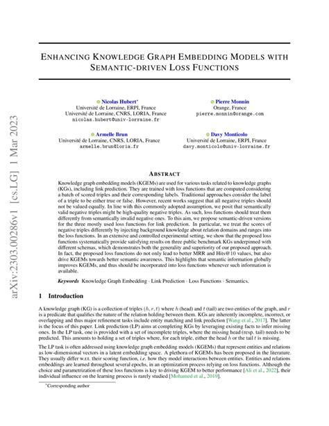 Enhancing Knowledge Graph Embedding Models with Semantic-driven Loss ...