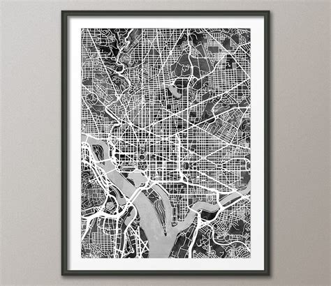 Washington DC Map City Street Map Art Print 2334 - Etsy