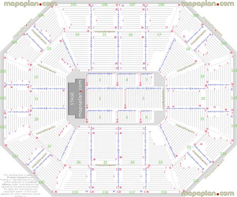 Mohegan Sun Arena - Detailed seat & row numbers end stage concert ...