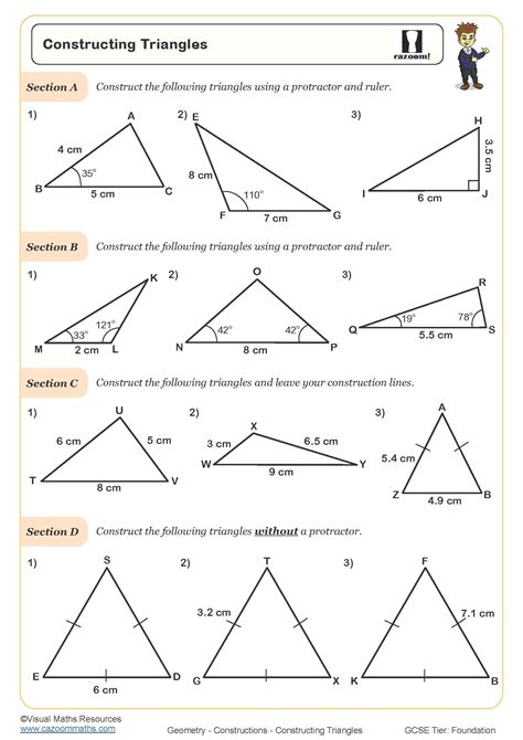 Constructing Triangles Worksheet | Printable PDF Worksheets