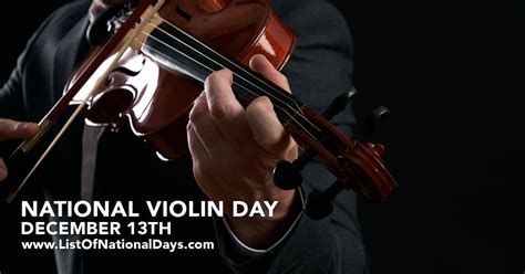 NATIONAL VIOLIN DAY - List Of National Days