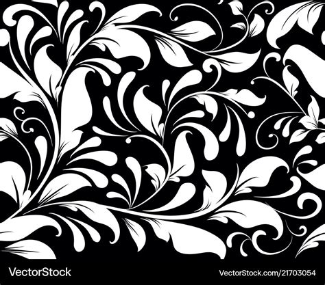 Vintage black and white floral seamless pattern Vector Image