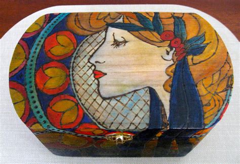 Alphonse Mucha-inspired Jewelry Box Lady | Etsy