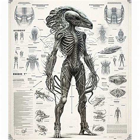 Xenomorph Anatomy:A Highly Detailed Medical Poster by DigitalArtwww on ...