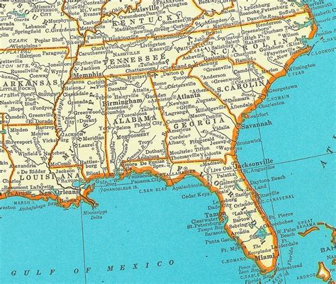 Detailed Map Of Southern States