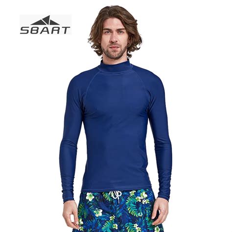 SBART Mens Rash Guard Swim Shirts Long Sleeve Swimwear Plus Size ...