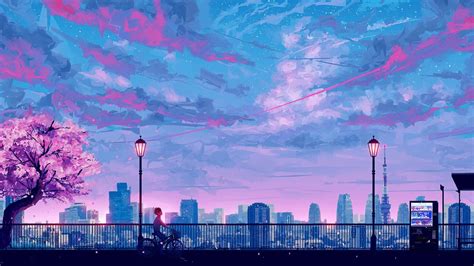 Download An Anime City Skyline, All Dressed Up In Majestic Colors ...