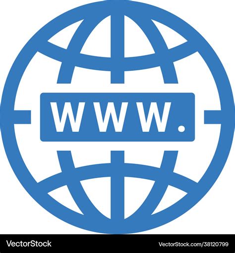 Domain internet web icon blue color Royalty Free Vector