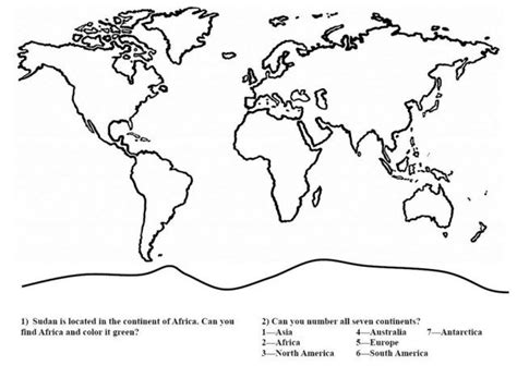 Great Image of Continents Coloring Page | Entitlementtrap.com