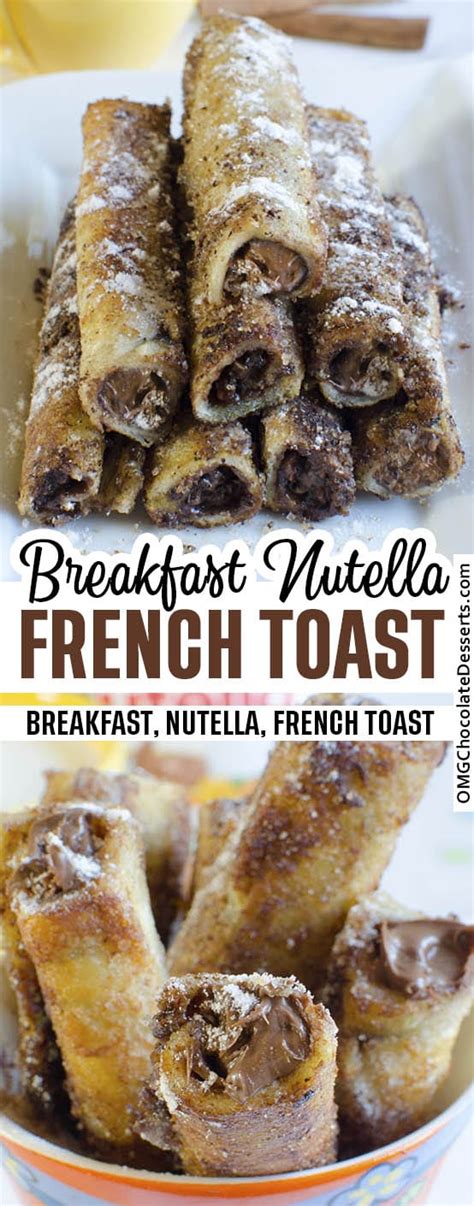 Nutella French Toast Roll Ups - Homemade Stovetop French Toast Recipe