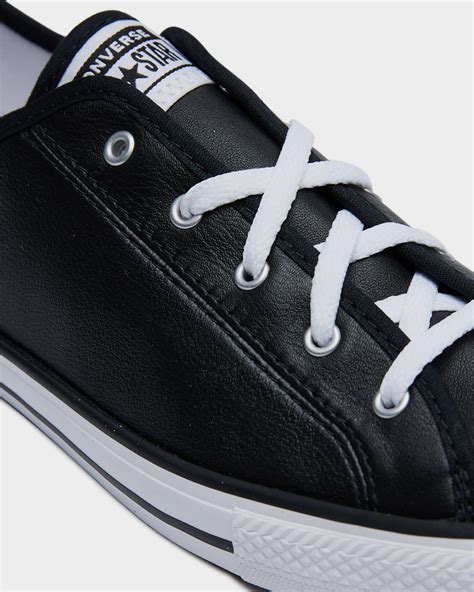 Converse Womens Dainty Leather Low Shoe - Black | SurfStitch