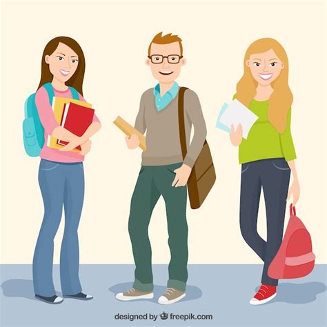 Happy university students | Free Vector