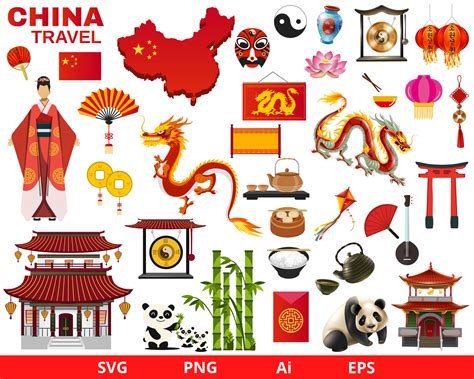 China Clipart Chinese Clipart Asian Clipart China Culture - Etsy