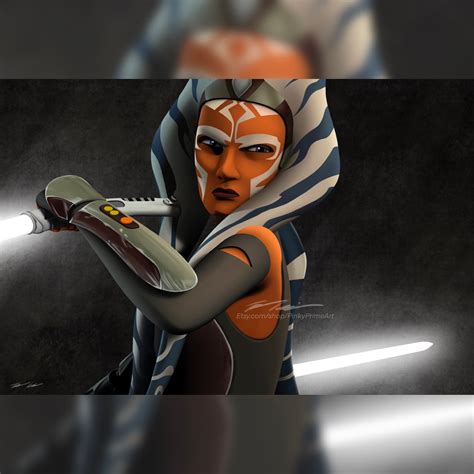 Star Wars: Rebels Ahsoka Tano white Lightsabers Giclee Print - Etsy