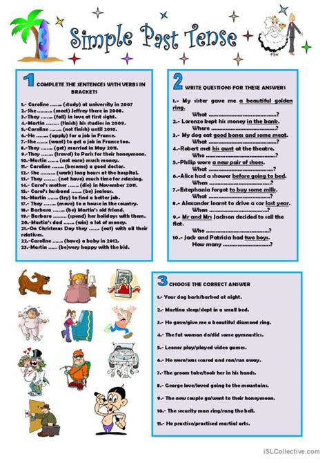 SIMPLE PAST TENSE: English ESL worksheets pdf & doc