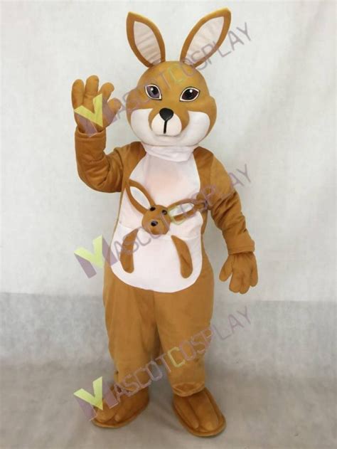 Tan Kangaroo with Joey Mascot Costume